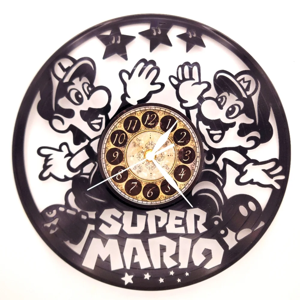 SUPER MARIO BROTHERS vinyl record clock